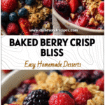 Golden oat Breakfast Crumble with mixed berries served in a dish for a cozy Berry Breakfast.